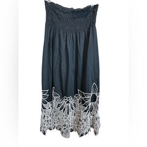 ANTHROPOLOGIE | Basil & Mauve Elegant Black and White Embroidered Skirt